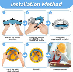 10 PCS Hardhat and Safety Helmet Sweatband, Flame-Resistant, Unique cat-Head Des