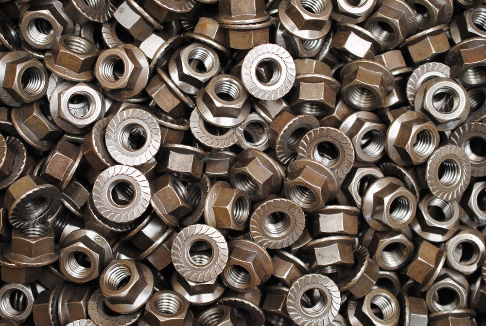 (100) Metric Class 10 Serrated Flange M12-1.75 Hex Lock Nuts Plain Finish