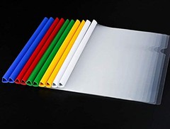 Clear Report Covers with Solid Color 14mm Sliding Bar 10 pcs, Solid-white