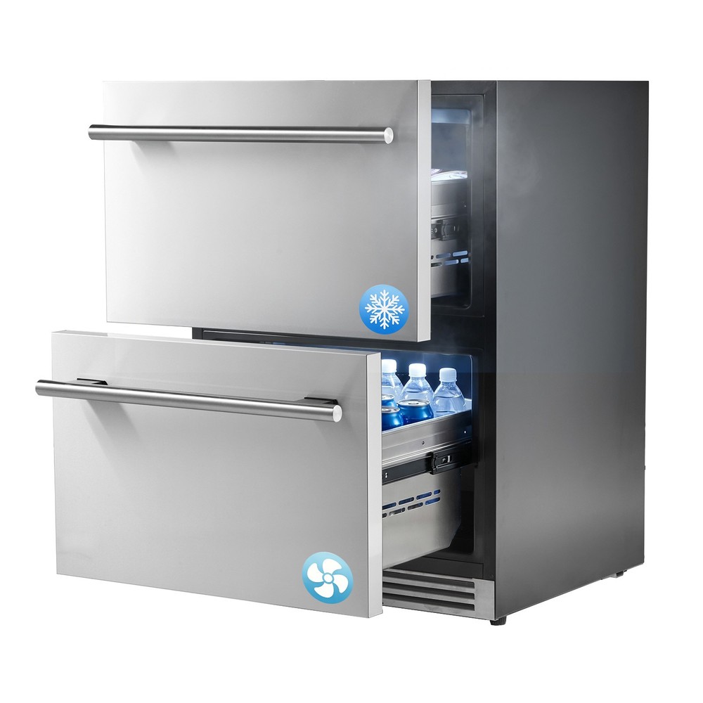 Uimoso 24-Inch Drawer Refrigerator and Freezer Combo for Undercounter Use
