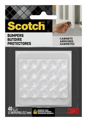 Scotch Clear Adhesive Bumper Pads 40 PCS, Self-Stick Rubber 1/2″ Round,