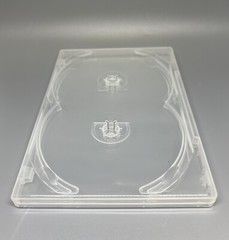 100 PCS NEW 14MM QUAD (4) DISC DVD CASE, SUPER CLEAR, OVERLAP HUB, PP-Q14-C-SLP