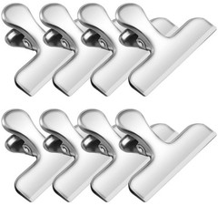 FINDMAG Chip Clip, 8 Pack Stainless Steel Bag Clips, Cute Set of 8, Silver