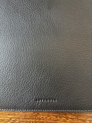 Levenger Bomber Jacket Leather 2 Pocket Folio Black