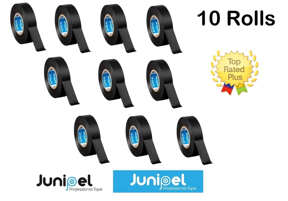 Junipel Utility Grade Vinyl PVC Electrical Wire Tape 3/4 in. X 66 ft. 10 ROLLS