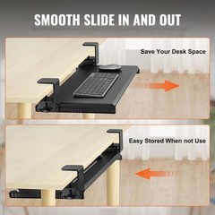 VEVOR Keyboard Tray Under Desk Pull out Keyboard/Mouse Tray with C Clamp Mount