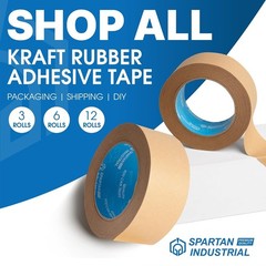 6 Rolls (2 inch x 55 Yard) Heavy Duty Kraft Paper Packing Tape – Brow…