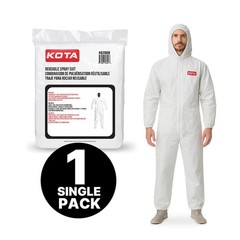 LAUCO White Polyester Reusable & Washable Paint Coverall Spray Suit With Hood