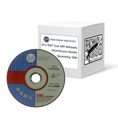 Benchmark Abrasives 6″ Aluminum Oxide Cut Off Wheels for Metal, 100 Count