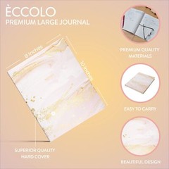 Eccolo 8×10 Pink Marble Hardcover Journal 256 Pages Lay Flat Design