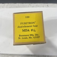 Buss Fuse Box Of 100 MDA- 61/4. MDA-6 1/4 Bussmann Ceramic