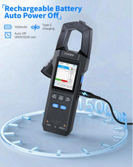 DMC-100 Digital Clamp Meter 9999 Counts TRMS 600A NCV AC/DC Temp Rechargeable