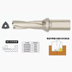 WC 14mm-20mm 2D/3D/4D/5D Indexable U Drill W/Coolant Thru Hole for WCMX030208