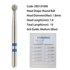 Dental Diamond Burs FG Zirconia Cutting Round End Taper Cylinder Ball High Speed