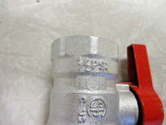 Gas Ball Valve, Quarter Turn 1″ NPT 1/2-psi, Plated Brass, F1361 SPMCL