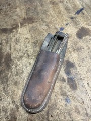 Vintage Old Original Wool Sheep Shears Farm Barn Hand Tool Leather Holster USA