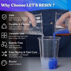 LET’S RESIN Silicone Mold Making Kit, 30A Liquid Silicone Rubber for Mold Mak…