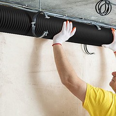 iPower Flexible 4 Inch 25 Feet Aluminum Ducting 4 Layer 4 25 Feet, Black