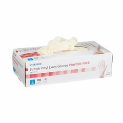 McKesson Stretch Vinyl Exam Glove Standard Cuff Length LARGE 100 per Box