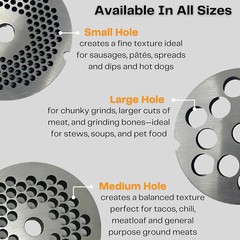 Cutlery Mania Meat Grinding Plate by Salvinox (#22 1/8 Hubbed Plate) (22SP1-8SS)