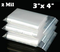 3″x 4″ Clear Reclosable Top Lock Zip Seal Bags Plastic 2 Mil Jewelry Plastic