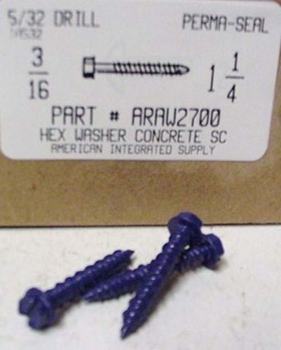 3/16X1-1/4 SLOTTED HEX WASHER HEAD CONCRETE SCREWS (300)