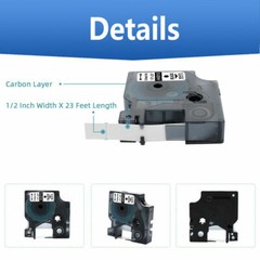 6PK Dymo D1 45013 45010 Label Tape for DYMO LabelManager 280 350 420P 450 Duo