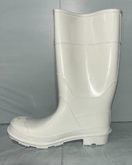 WHITE PVC Rubber Construction Fishing Hunting Waterproof STEEL TOE WORK BOOTS