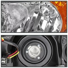 Headlights Assembly 2006-2008 Toyota RAV4 Halogen Black Housing Amber Reflector