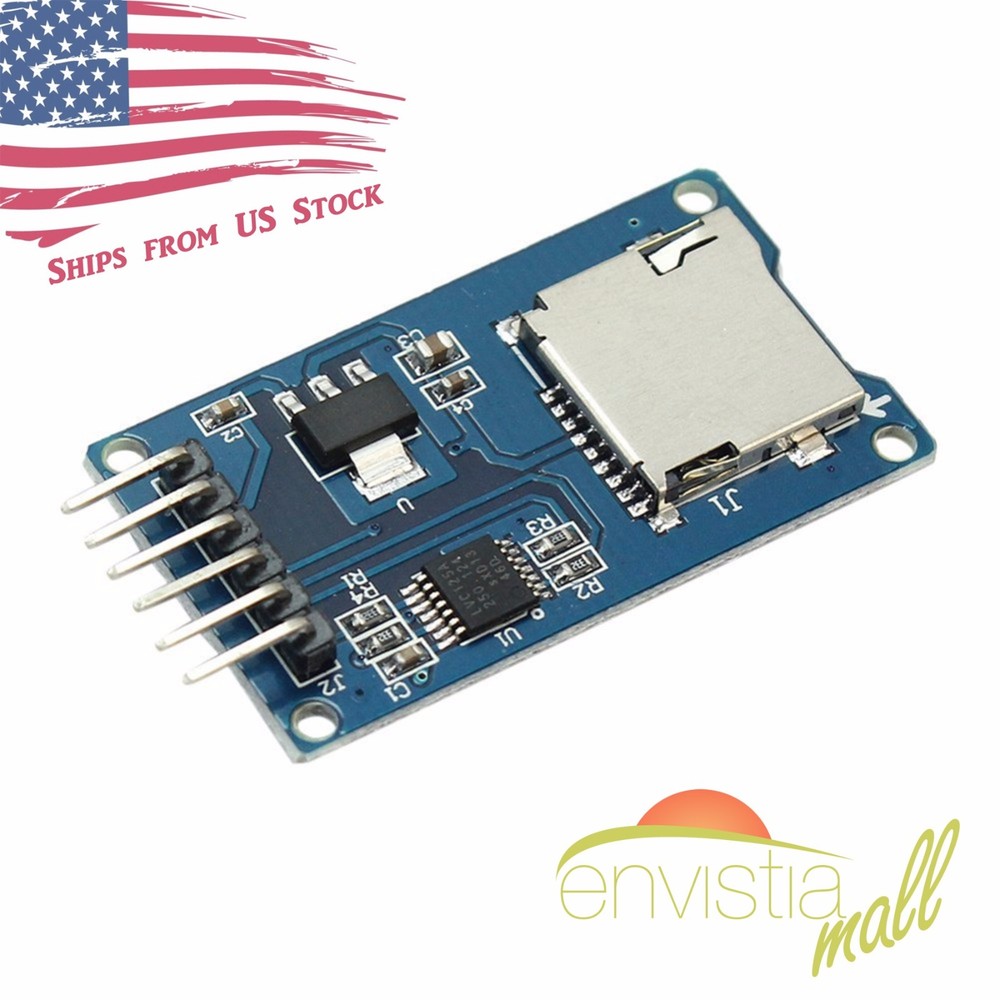 Micro SD TF Memory Card Reader Module with SPI interface For Arduino – US Stock