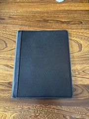 Levenger Bomber Jacket Leather 2 Pocket Folio Black
