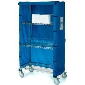 Nexel Chrome Wire Linen Cart with Nylon Cover 4 Shelves 48″”L x 18″”W x 69″”H