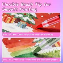 Acrylic Paint Markers Brush Tip 24 Colors, Water-Based Acrylic Colored Paint