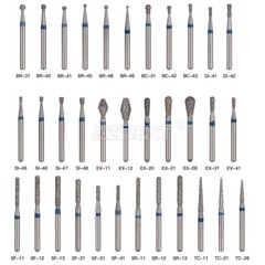 AZDENT Dental FG Diamond Burs For High Speed Handpiece Friction Grip 5Pcs/Pack