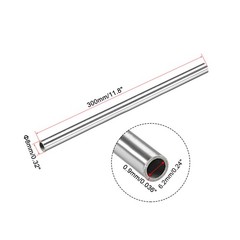 304 Stainless Steel Capillary Tube 6.2mm ID 8mm OD 300mm Long 0.9mm Wall,
