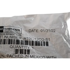 NEW Amphenol Sine Systems RT0L-12CG-S1 Ecomate RM Straight Long Backshell Size 1