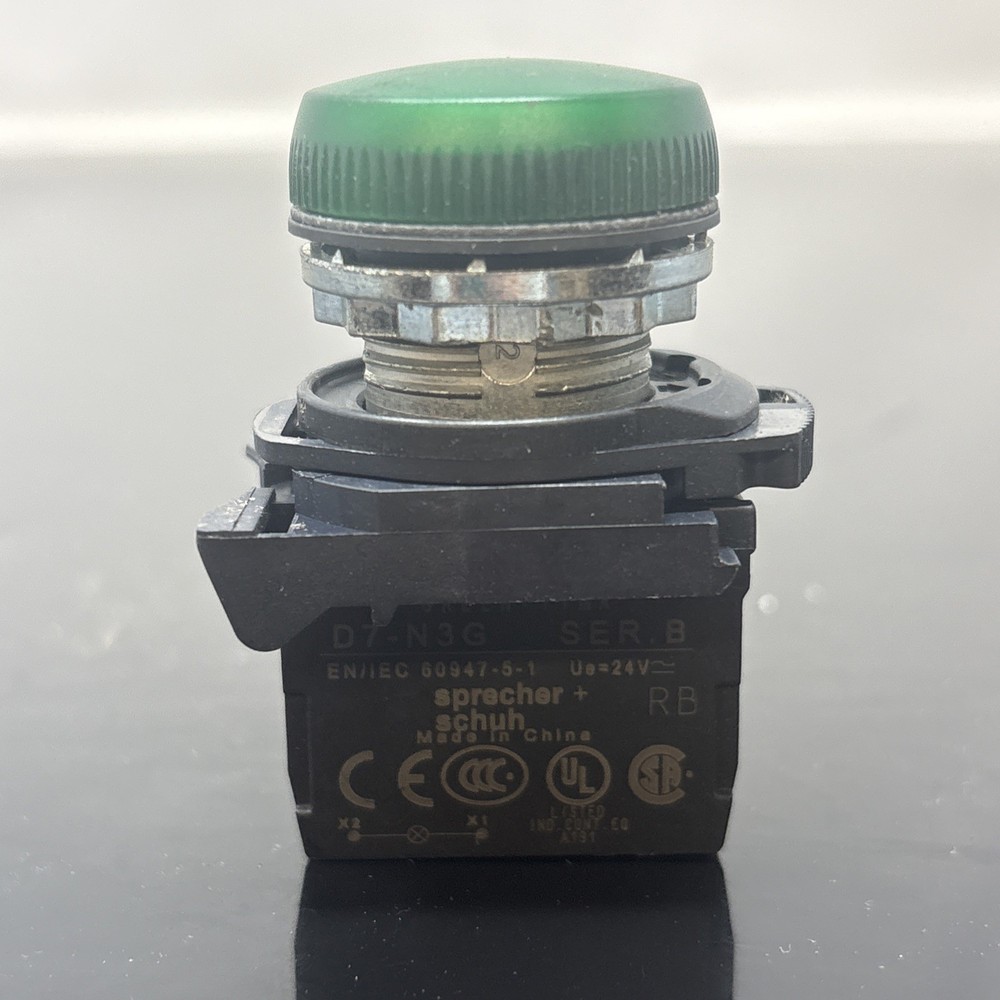 ELECTRICAL PUSHBUTTON SPRECHER SCHUH PILOT LIGHT GREEN D7MP3PN3X D7-N3G