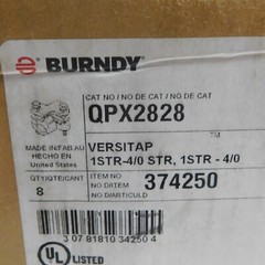 Burndy QPX2828 Brass Versitap Parallel Clamp 4/0 (Box of 8)