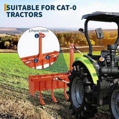 55 Inch Tractor Box Blade Scraper Heavy Duty CAT 0 Land Leveler 6 Ripper Teeth
