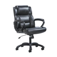 HON Sadie Executive Chair, Leather, Ergonomic, Adjustable Arms, Black
