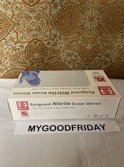 Basic 100 Blue Synguard Nitrile Exam Gloves X-Large Latex-Free ASTM Medical Grad