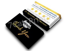 for eBay Seller Thank You Cards Notes For Your Order Black Gold Five Stars