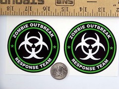 2 – Zombie Outbreak Response Team 3″ Green Tool Box Car Bumper Sticker R102