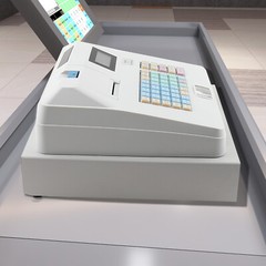 Cash Register LED Display Electronic POS System, Thermal Digital Cash Register