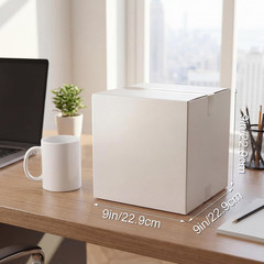 9X9X9 Shipping Boxes 15 Pack, White Corrugated Cardboard Boxes with Side-Lock an