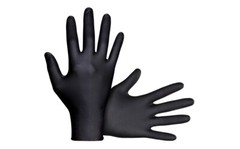 SAS RAVEN Black Nitrile Gloves Powder Free 100/BX