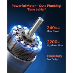 Uimoso 23.6″ Electric Poultry Plucker Machine 2200W, 275RPM, 119 Fingers,Wheels