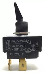 (1) Carling Toggle SWITCHES 2GG51, OFF-ON-ON, 2 CIRCUIT, 3 POSITION, 4 POST, 15A