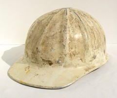 Vintage Fibre Metal Super Lite White Aluminium Hard Hat w/Liner