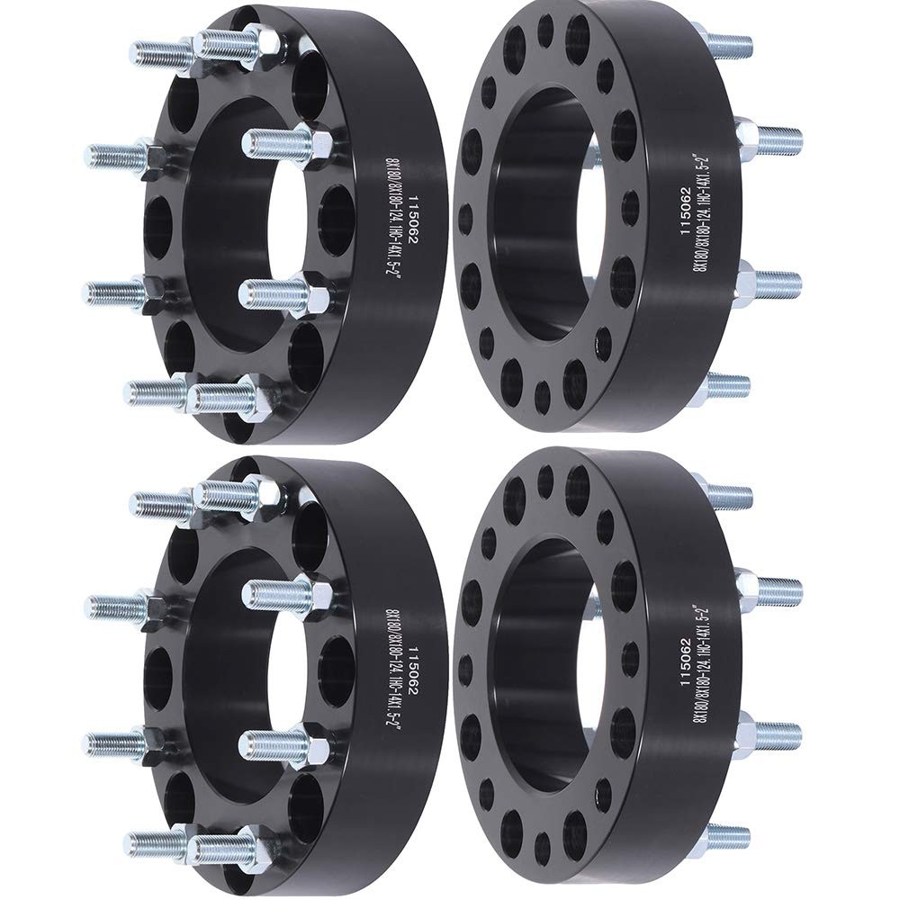 2 Inch 8×180 Wheel Spacers 124.1mm 14×1.5 Studs Silverado/Sierra 2500/3500HD 4pc